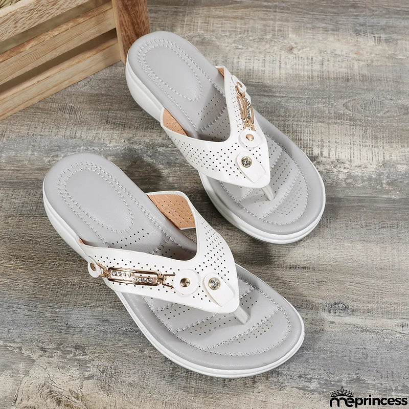 Women's Wedges Clip Toe Sandals Outdoor Slippers Casual Ladies