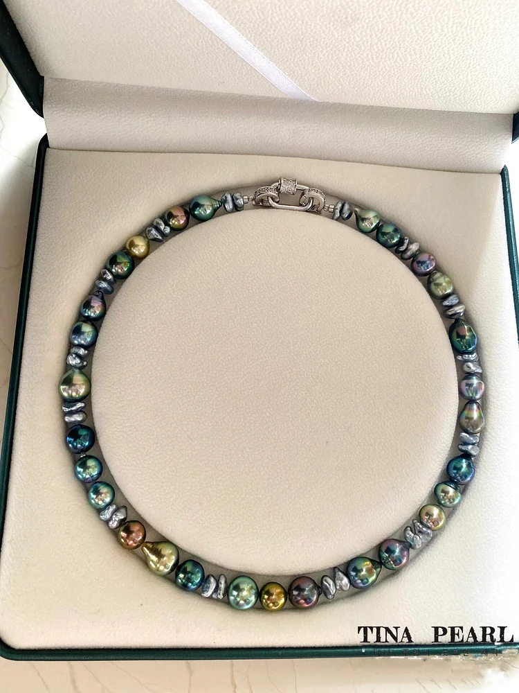 TINA Jewelry Tahiti Sea Pearl + Tahiti Keshi Pearl necklace