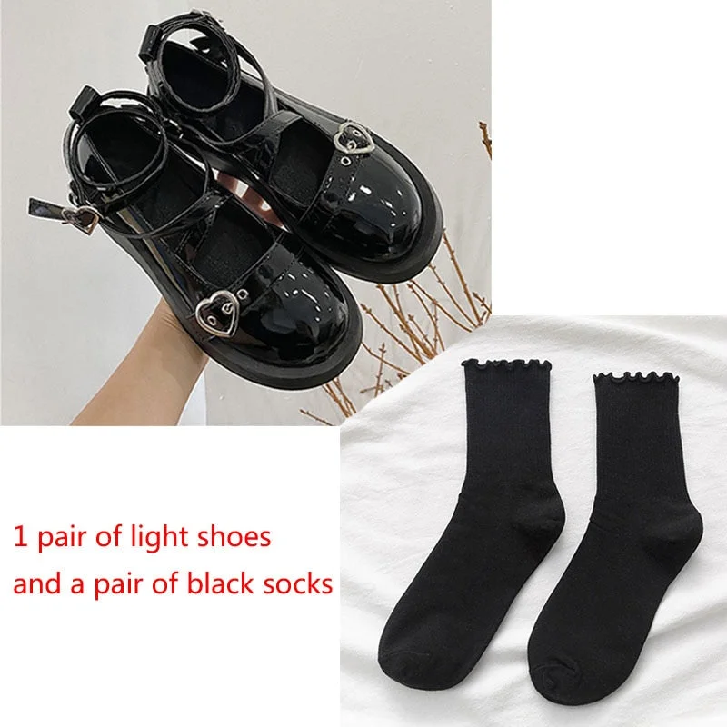 platform lolita Shoes on heels shoes for women 2022 loli thick heel cross bandage women shoes kawaii cosplay Mary Jane shoes