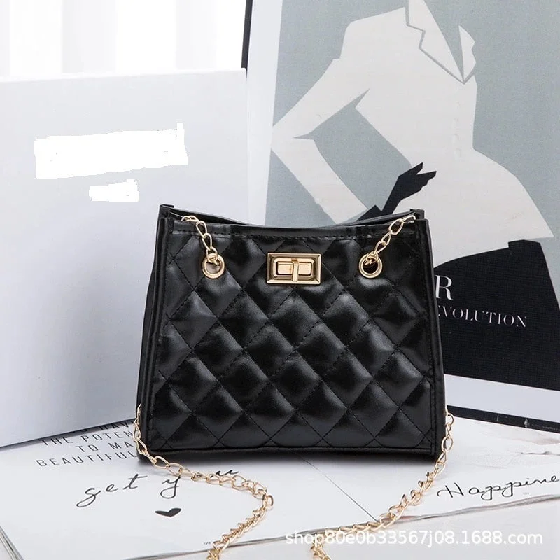 Diamond Lattice PU Shoulder Crossbody Bag Female Designer Lingge Chain Bags Purses and Handbags Large Capacity Hangbags Tote