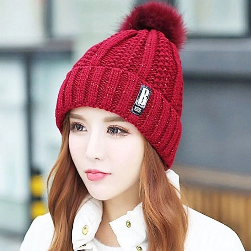 Winter Hat Women’s Korean-style Fleece-lined Thick Wool Hat Warm Scarf Mother Women’s Autumn And Winter Knitted Hat Winter
