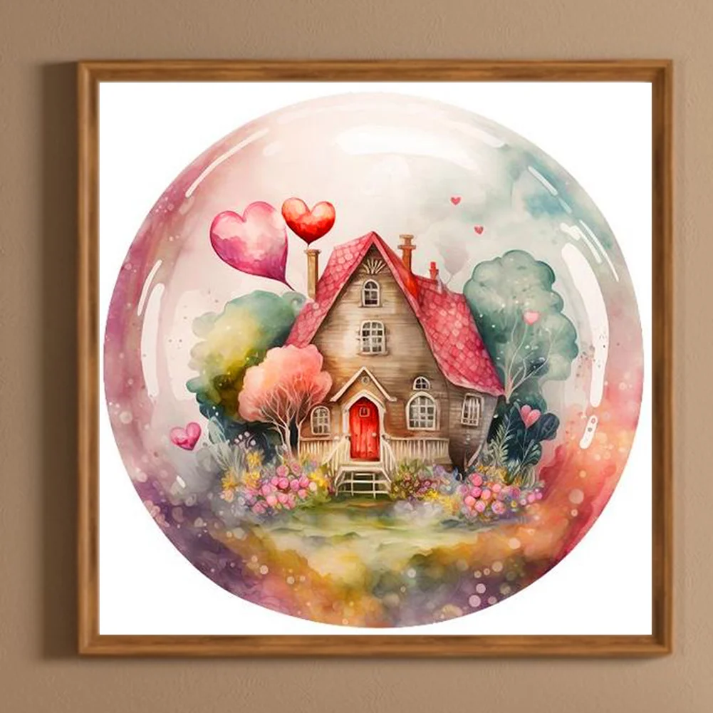 Full Round Diamond Painting 30*30cm - Small House In The Forest