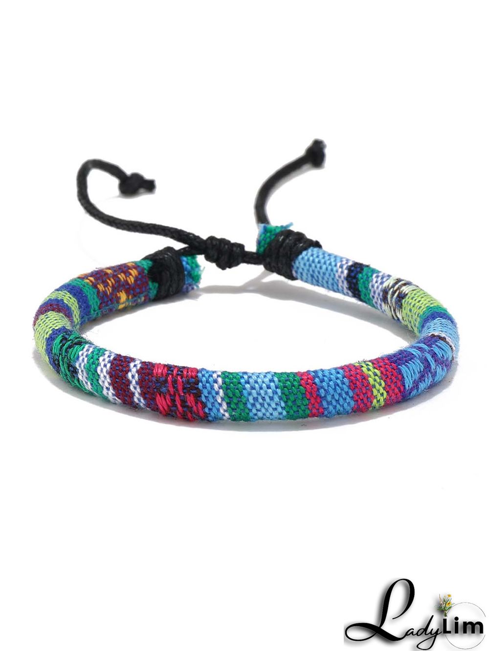 Multicolor Ethnic Style Drawstring Boho Bracelet