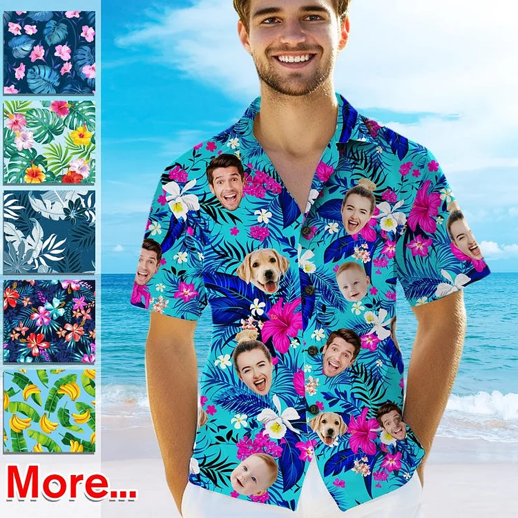 Personalized Hawaiian Shirt with Face,Custom Hawaiian Shirt with Photo
