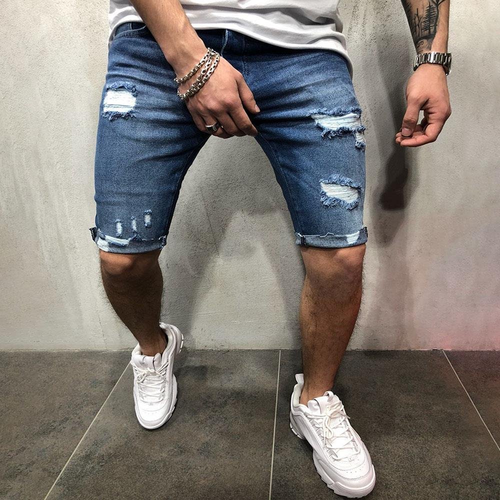 Ripped Holes Denim Pants Jeans Shorts