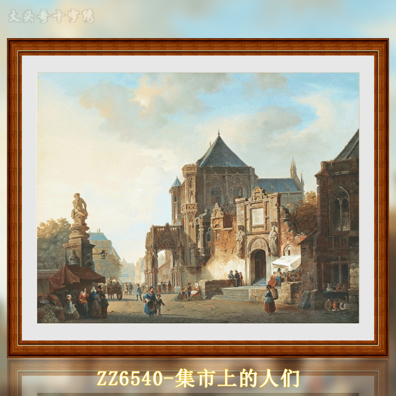 [ZZ3007-People in the Market] Cross Stitch 2024 New Living Room Bedroom European Oil Painting Landscape Painting Painting Fairy Cross Stitch