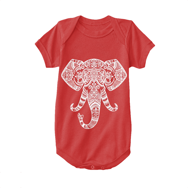 Ornate Elephant Yoga Aesthetic, Yoga Baby Onesie