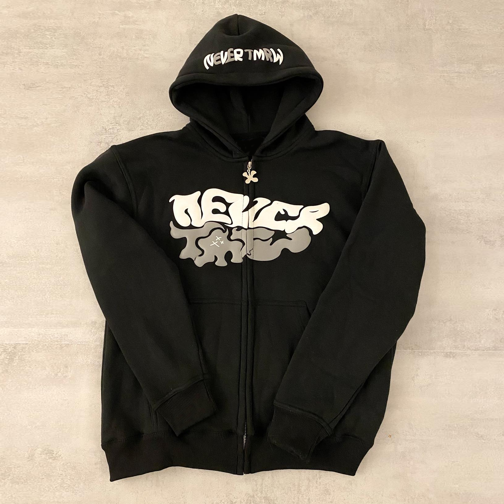 Fashion Lettering Printed Zip-Up Hoodie