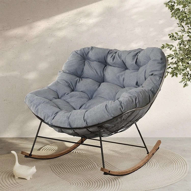 REYLEO Outdoor Oversized Porch Rocking Chair