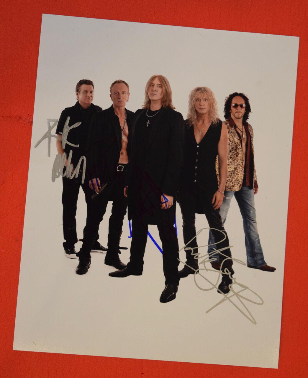 Def Leppard Signed Autographed 11x14 Photo Poster painting Joe Elliott Rick Allen Savage Collen