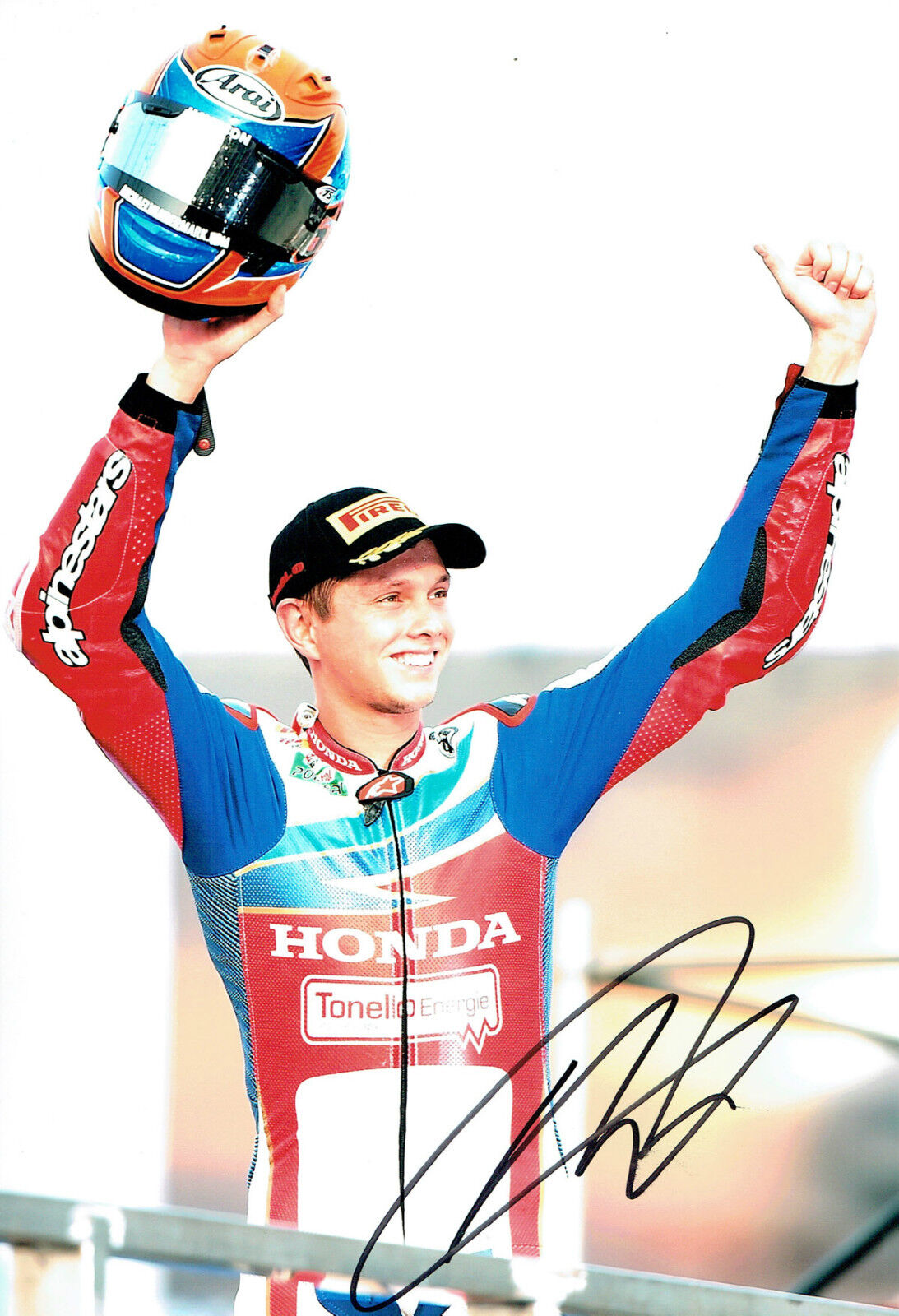 Michael Van Der MARK SIGNED Honda CBR WSBK 12x8 Photo Poster painting D AFTAL Autograph COA