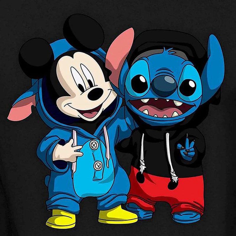 Stitch And Mickey 35*35cm(canvas) full round drill diamond painting