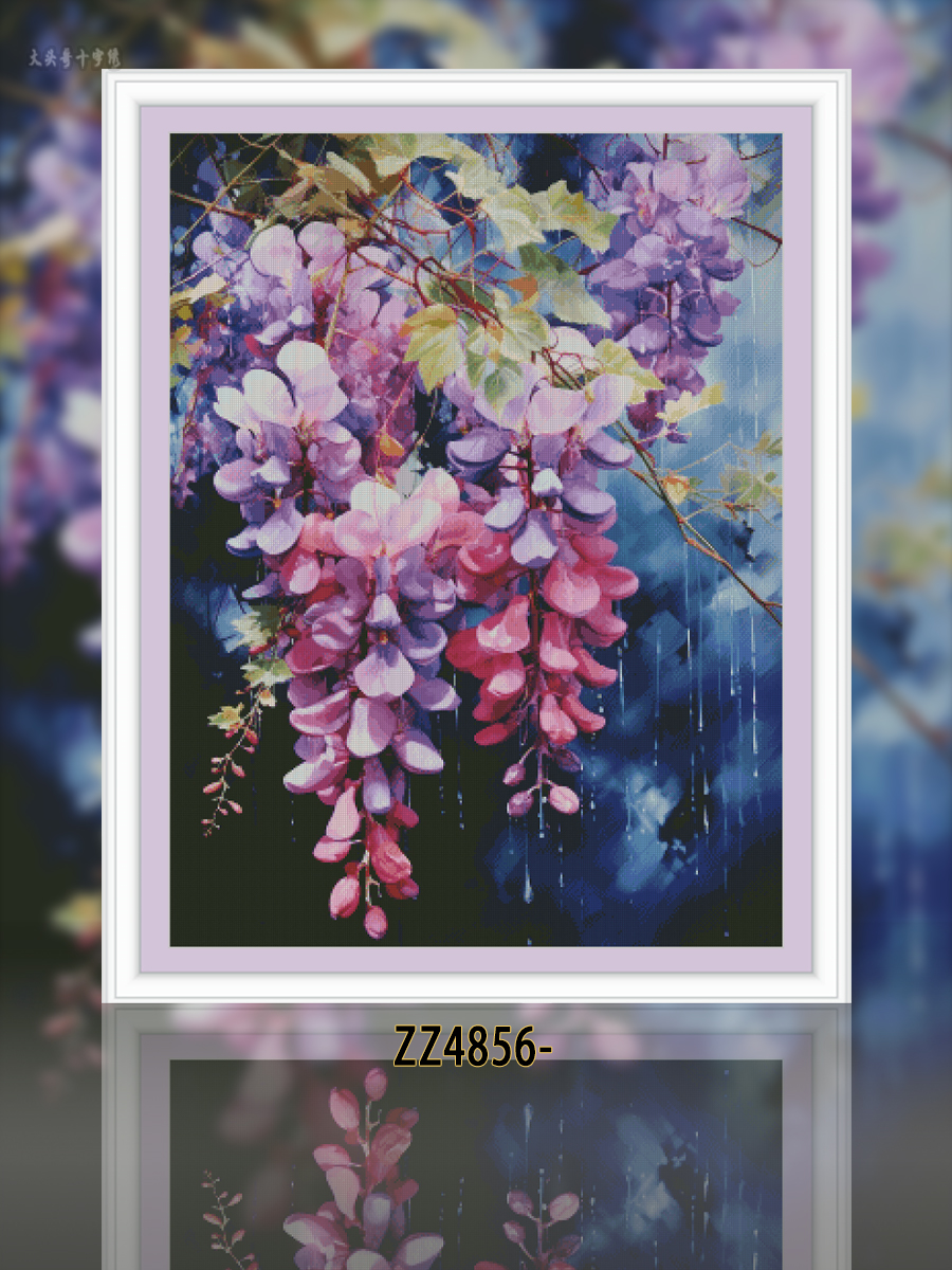 [ZZ4927-Wisteria Flower in the Rain]  Painting Fairy Cross Stitch