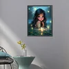 (40*50cm)Girl and Butterfly - Round Partial AB Drill Diamond Painting