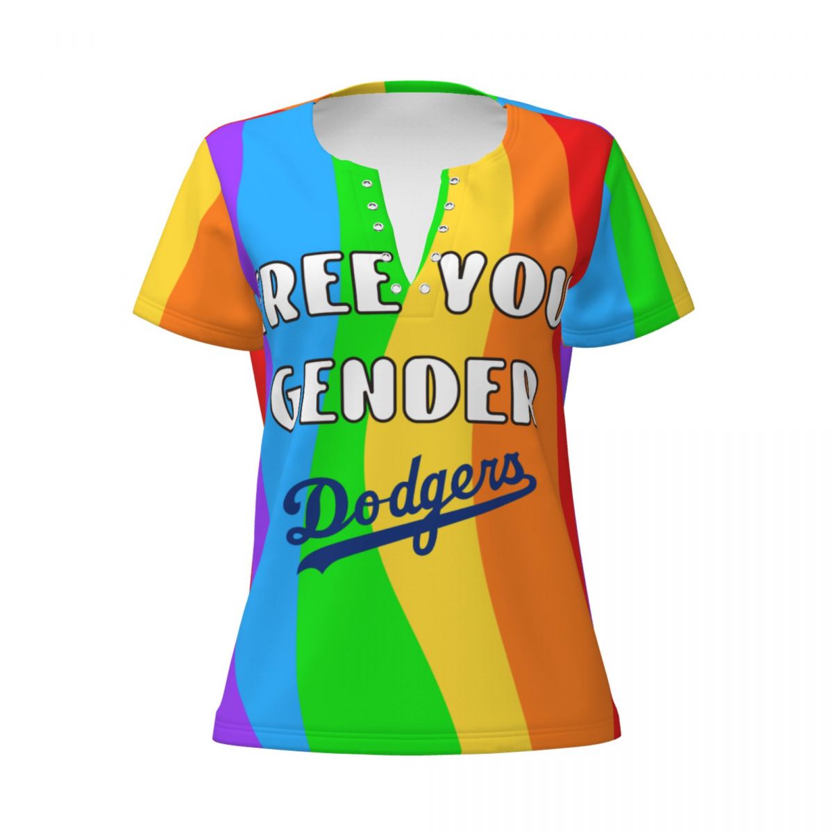 Los Angeles Dodgers Pride Women's V-Neck T-Shirt