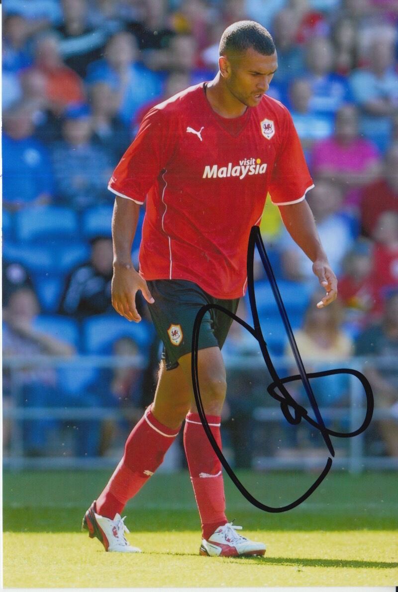 CARDIFF CITY HAND SIGNED STEVEN CAULKER 6X4 Photo Poster painting 1.