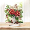 DIY Acrylic Special Shape Diamond Painting Poinsettia Flower Desktop Decor Kit