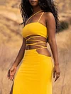 Solid Color Bandage Sexy Skirt Suits
