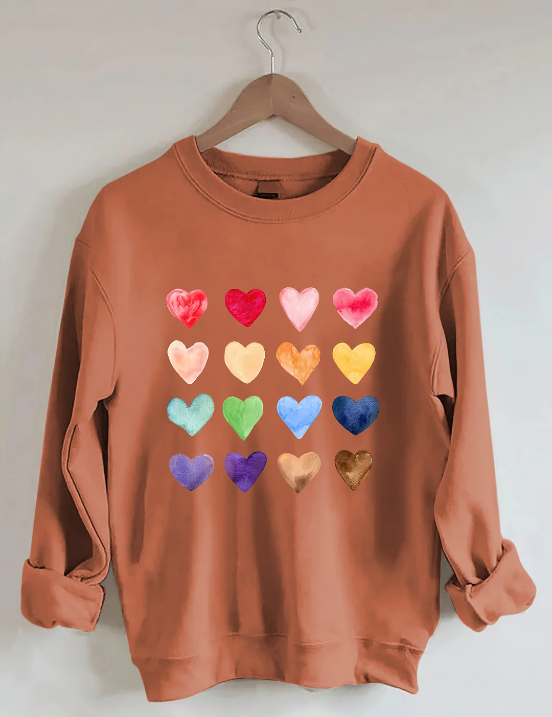 Watercolor Hearts Valentine's Day Sweatshirt