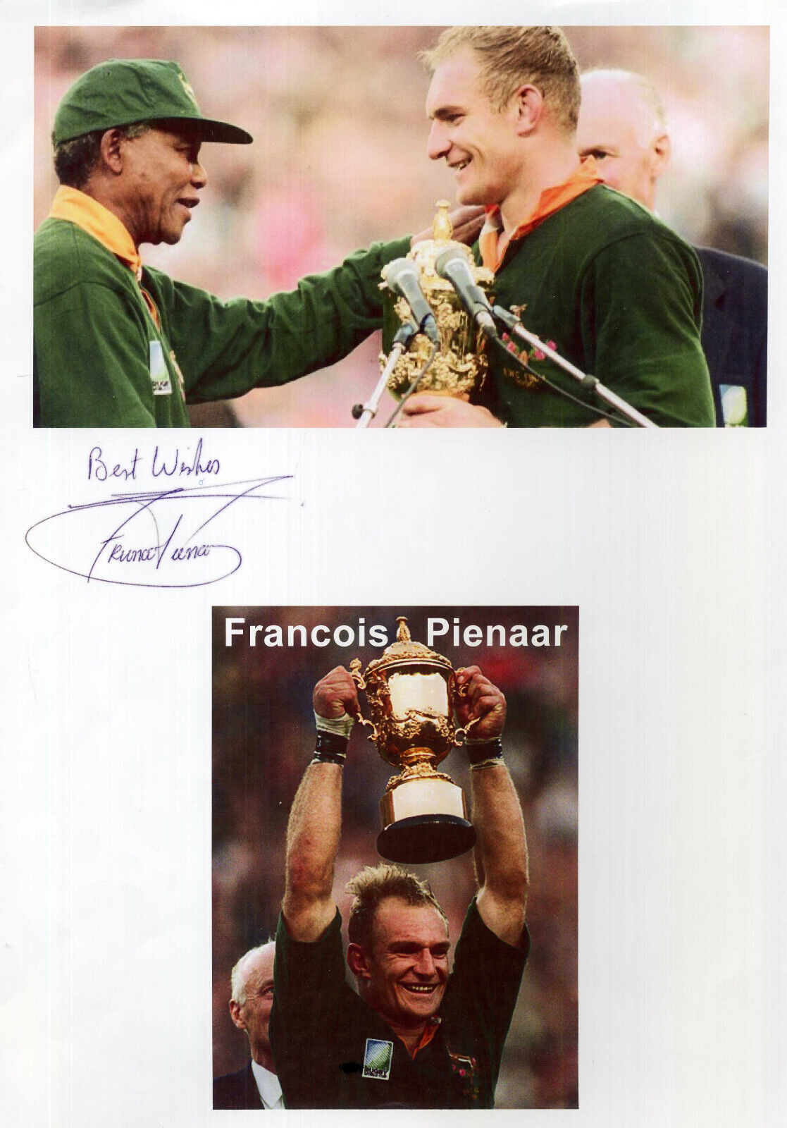 FRANCOIS PIENAAR Signed Photo Poster paintinggraph - South Africa Rugby Union Player - Preprint