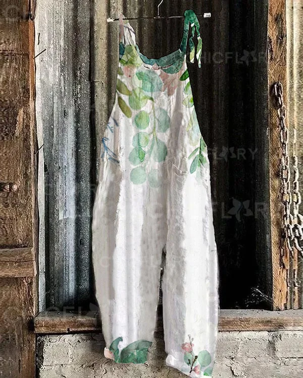 Women's Floral Print Loose Casual Jumpsuit