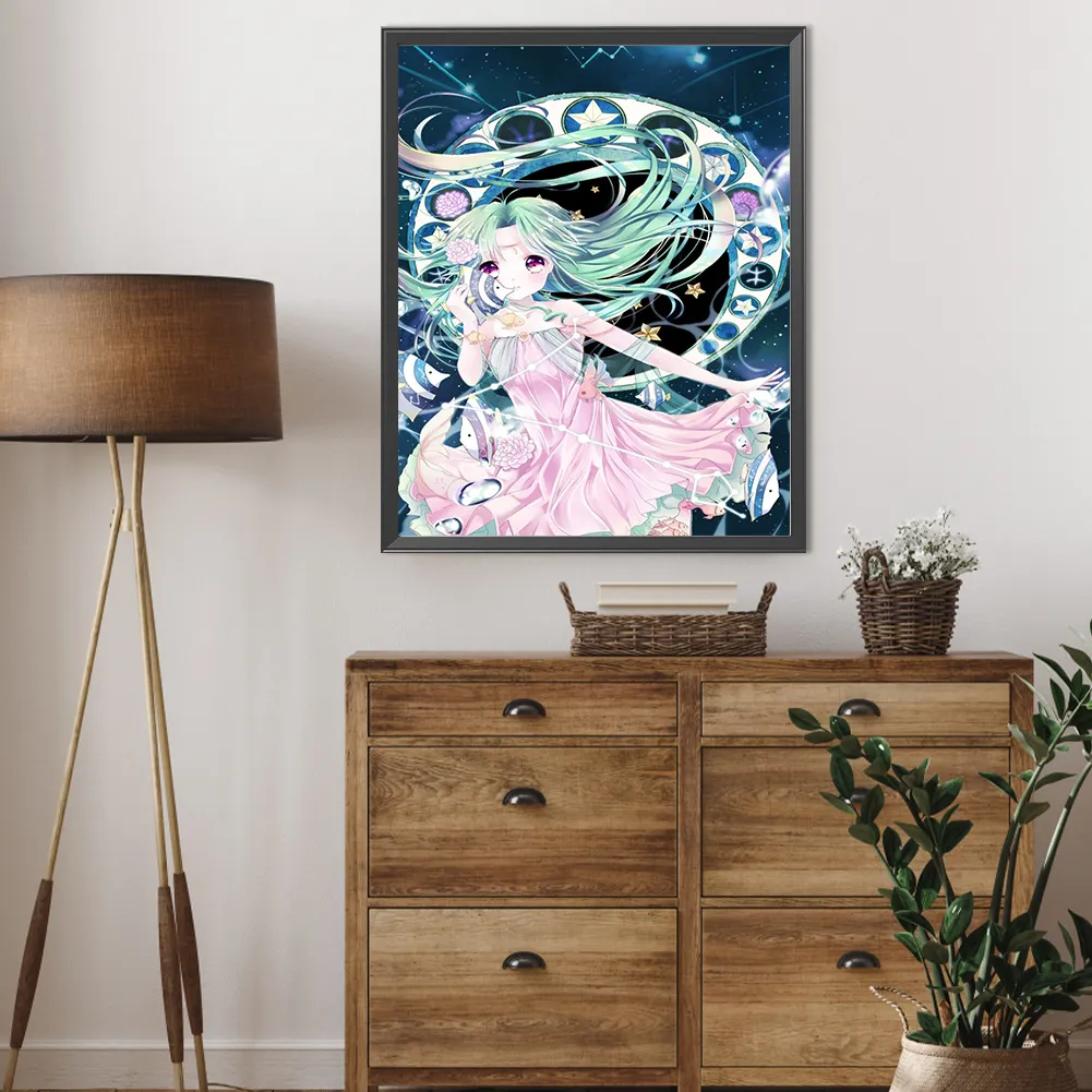 Full Round Diamond Painting 40*50cm - Cartoon Style Girl
