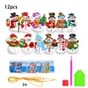 12Pcs Acrylic Christmas Hanging Diamond Painting Art Kits for Christmas Tree