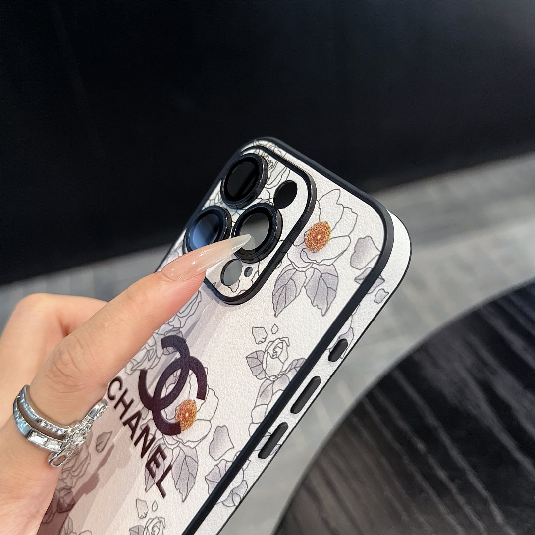 Exclusive Design Chanel Camellia Leather Apple iPhone Case