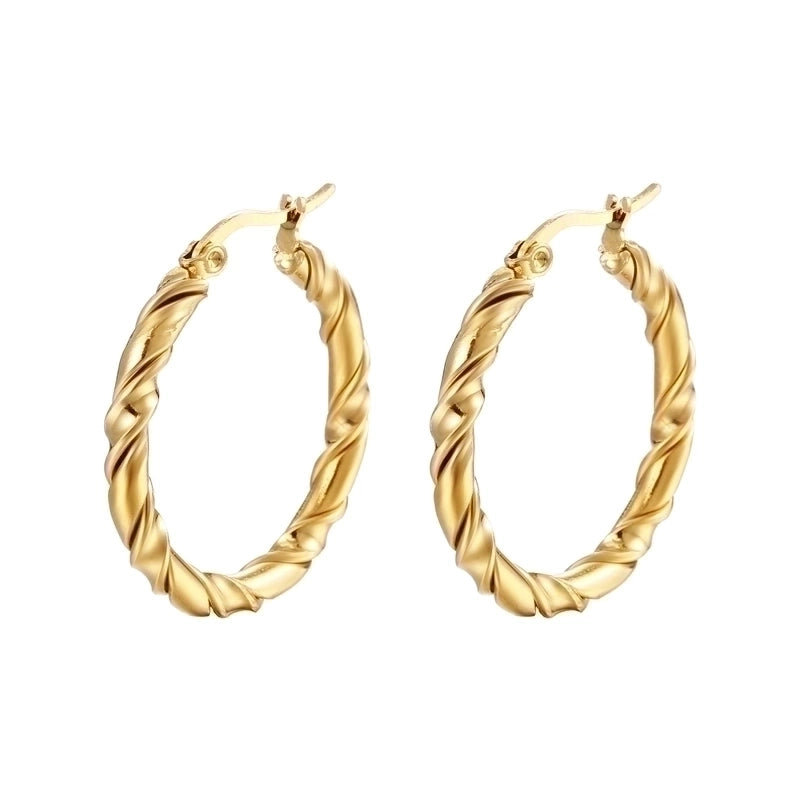 1 Pair Fashion Solid Color Plating 201 Stainless Steel 18K Gold Plated Earrings