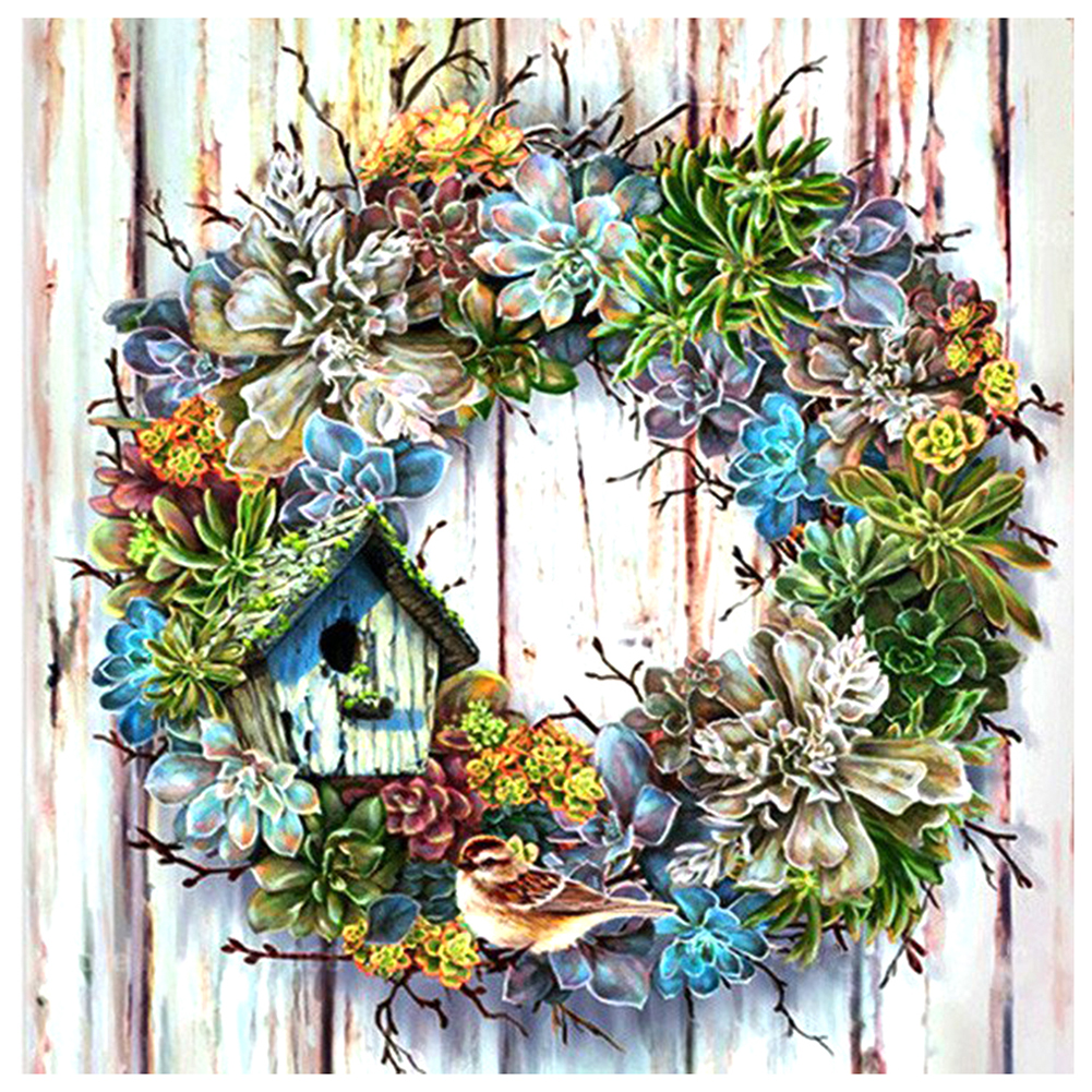 

Succulent Wreath - Round Drill Diamond Painting - 40*40CM, 501 Original