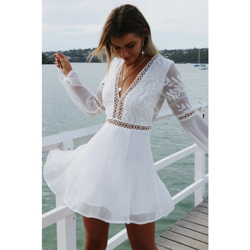 Bikini Cover Up Lace Hollow Crochet Swimsuit Beach Dress Women 2020 Summer Ladies Cover-Ups Bathing Suit Beach Wear Tunic