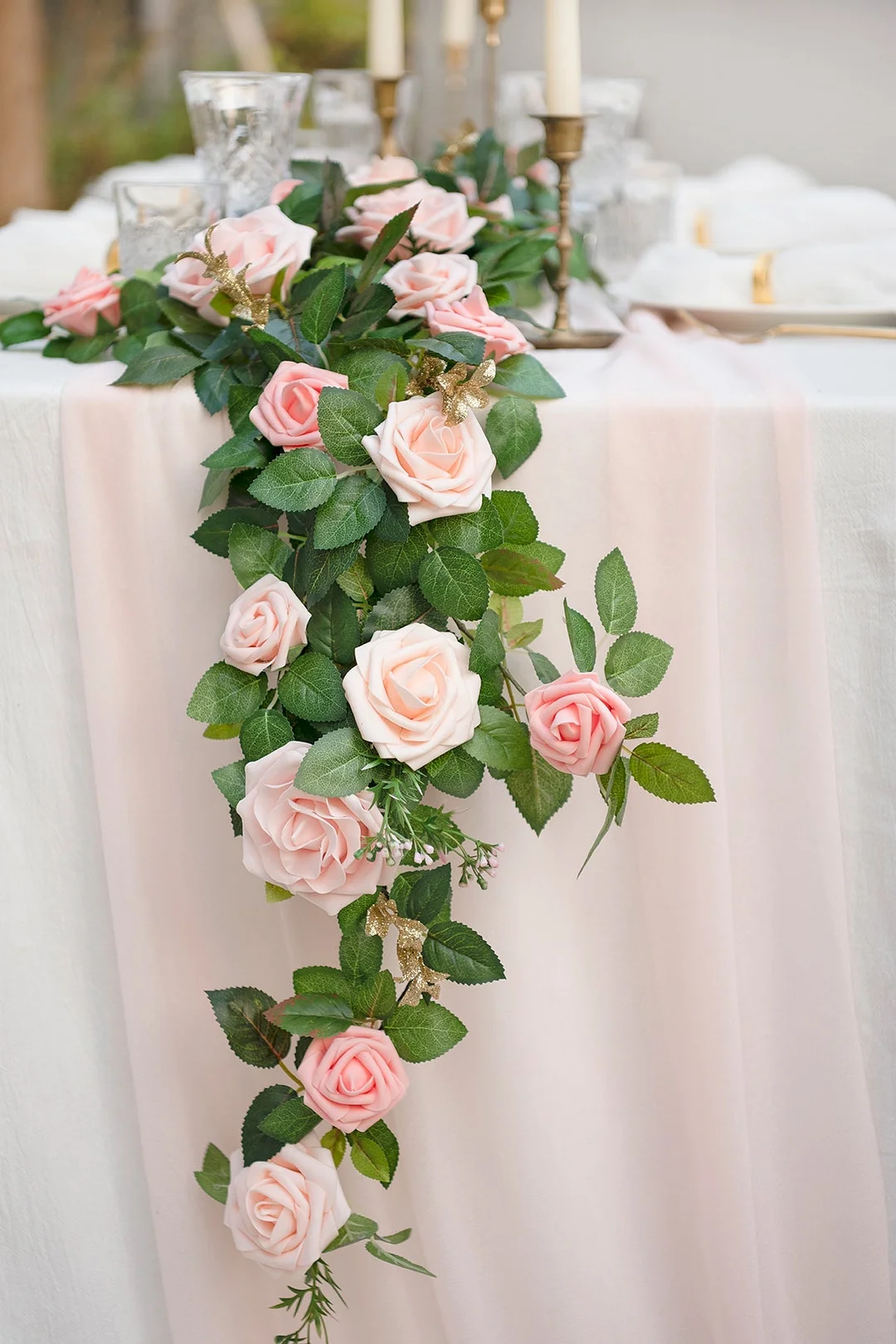 5ft Flower Garland in Blush & Cream