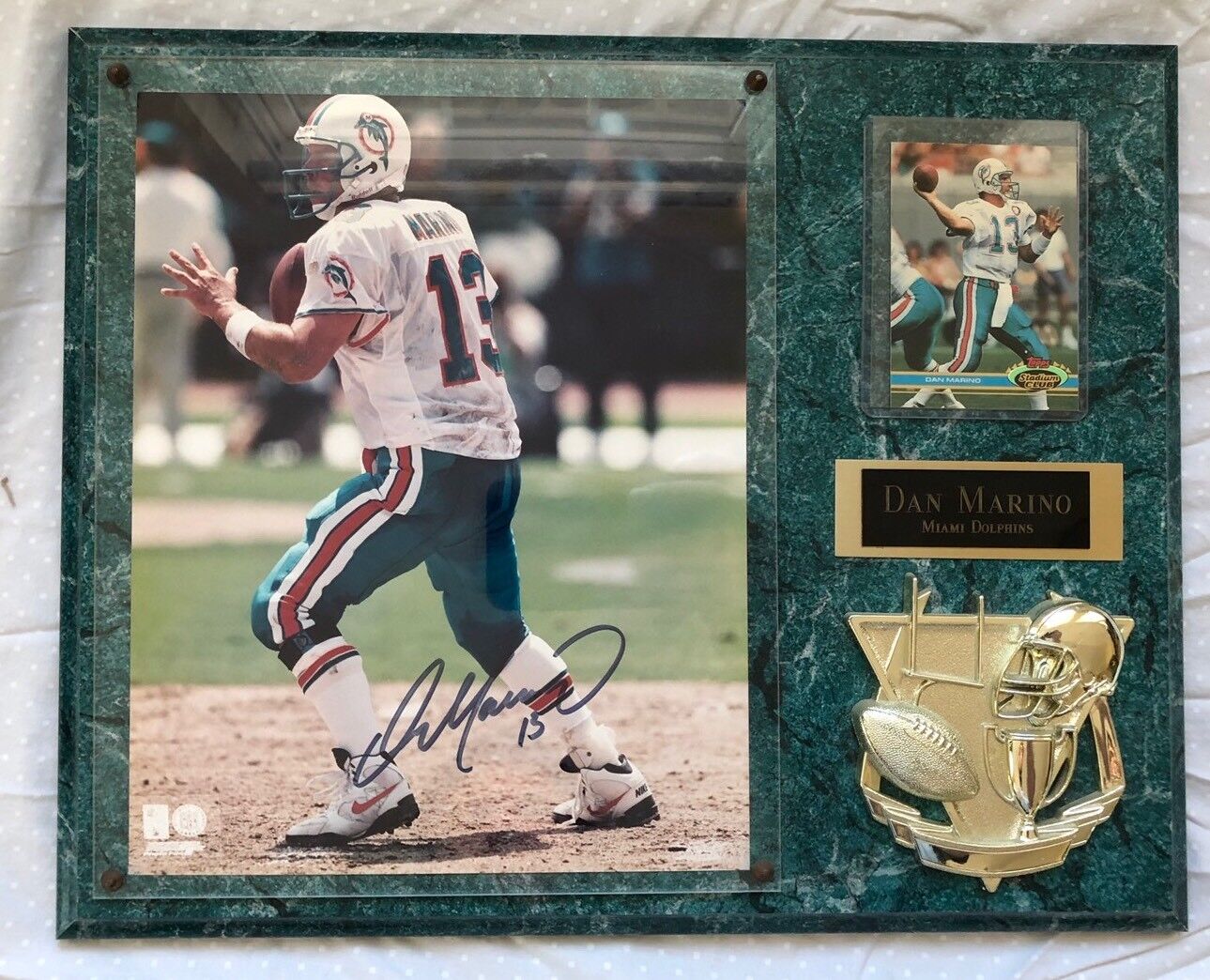 Dan Marino Signed 8x10 Photo Poster painting Plaque Miami Dolphins HOF COA Pitt