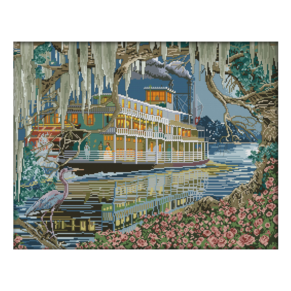 

Sailing - 14CT Stamped Cross Stitch - 56*45CM, 501 Original