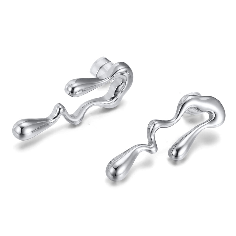 1 Pair IG Style Water Droplets 201 Stainless Steel Ear Studs