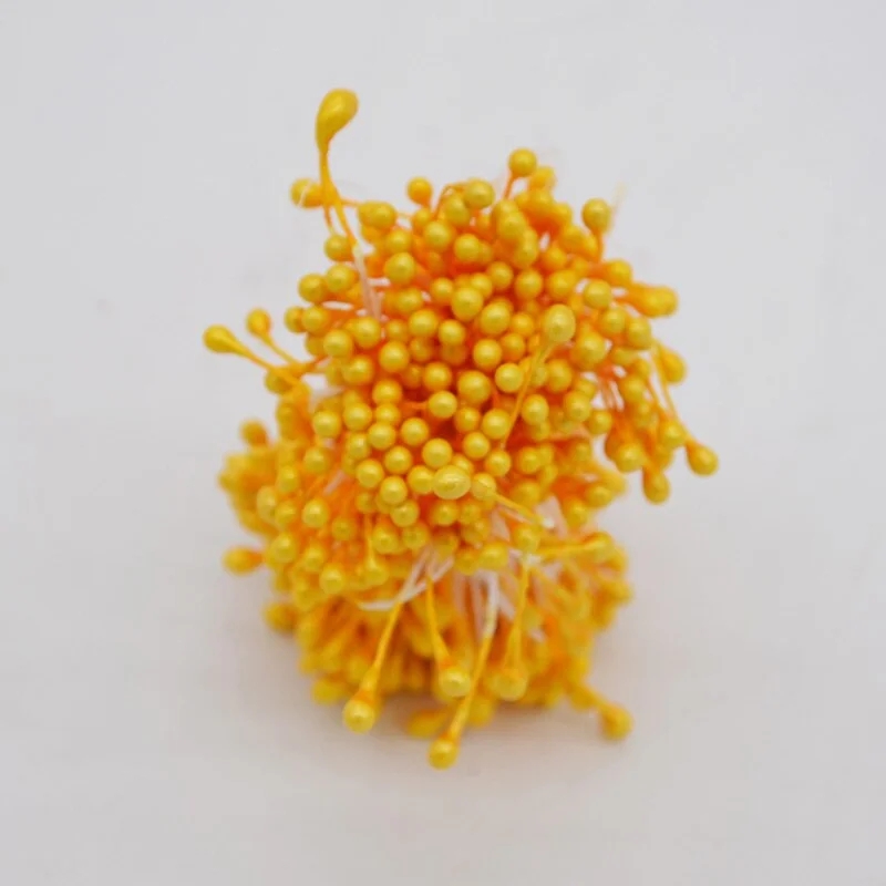 1 Bundle= (500PCS )Artificial Flower Double Heads Stamen Pearlized Craft Cards Cakes Decor Floral for home wedding party decor