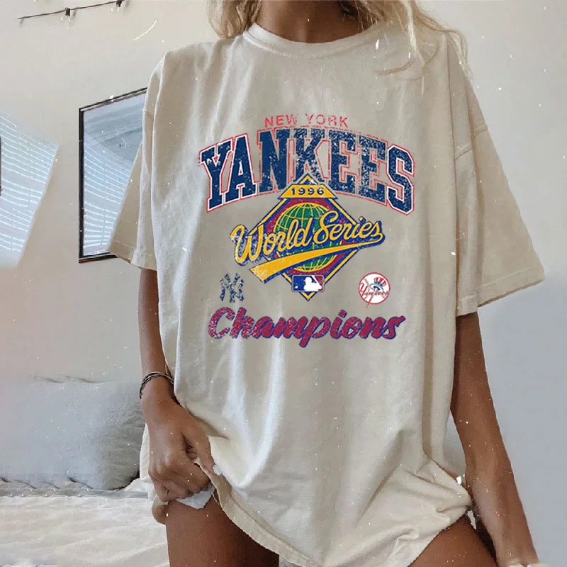 Vintage Loose Baseball Los Angeles Dodgers Print  T-Shirt