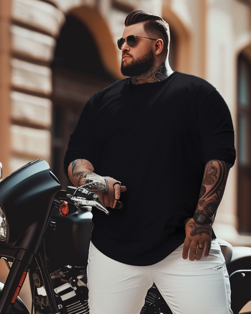 Men's Big and Tall Joker 12 Solid Color Long Sleeve T-shirt