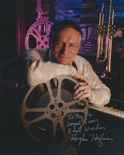 Playboys Hugh Hefner Signed 8x10 Photo Poster painting With Unique Inscription