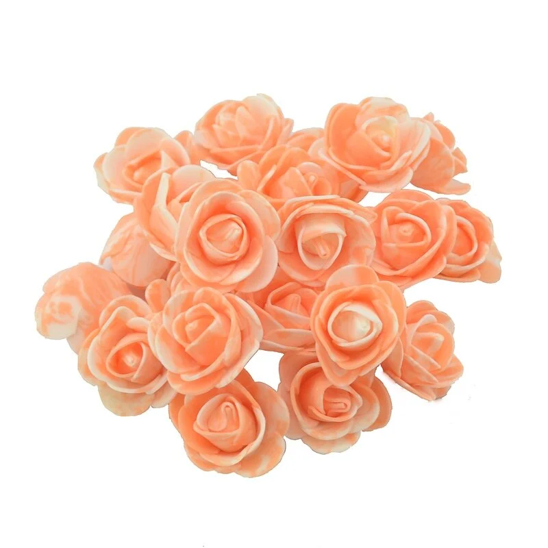 50pcs 3cm Mini PE Foam Artificial Marbling Rose Flower Head For DIY Wedding Home Decor Flower Wall Accessories Fake Flowers
