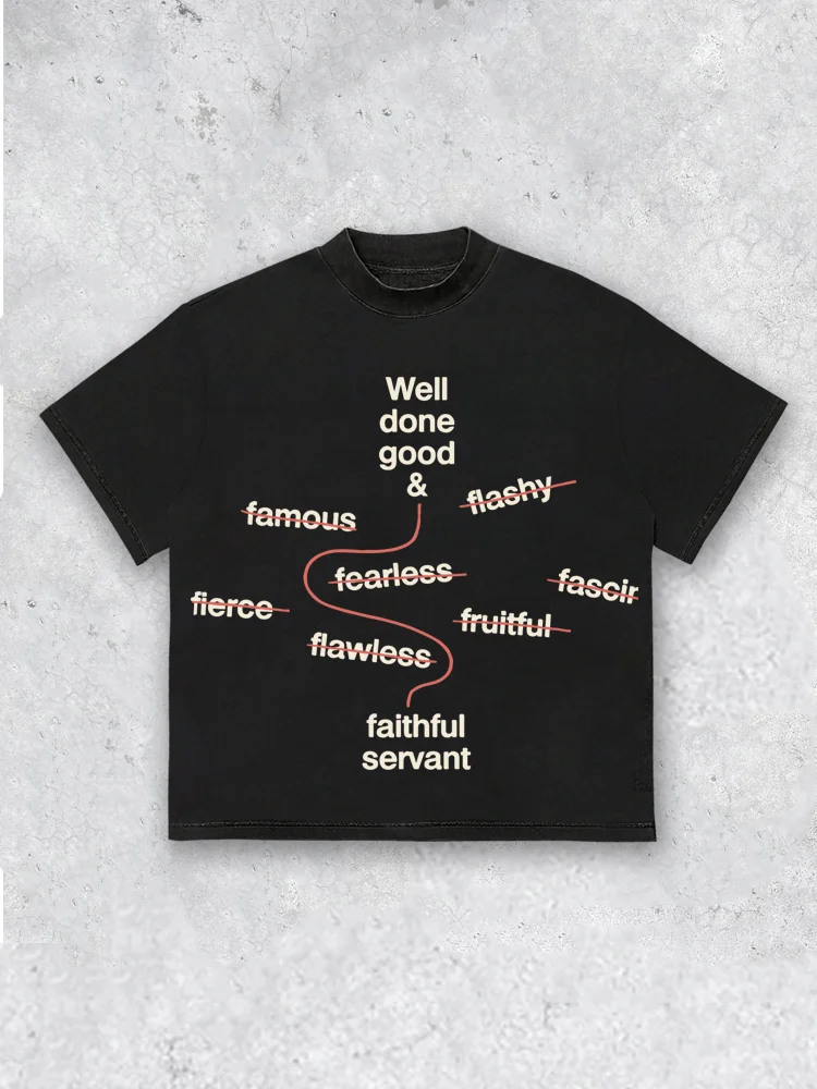 Fun Life Slogan Round Neck T-shirt