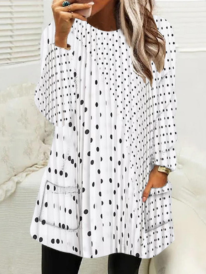 Women Half Sleeve V-neck Solid Color Dress