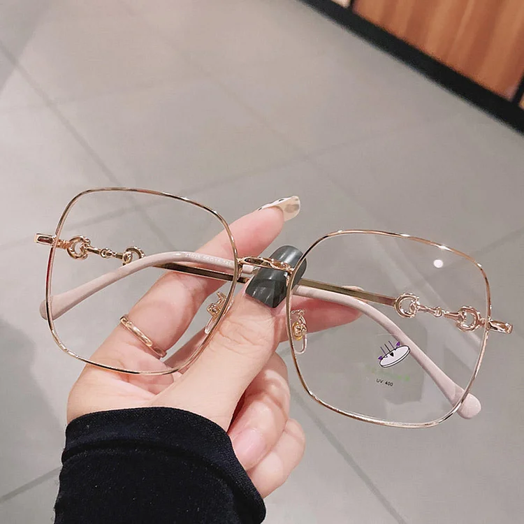Huaxidairy Fashion Myopia Anti Blue Light Reading Glasses Women Big Frame Cat Eye Metal Frame Reading Eyeglasses Computer Goggles New