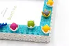 Pearl shell DIY Building Block Photo Frame Kit,Creative Handmade Assembled Photo Frame Handmade Craft Gift Home Tabletop Display Decor