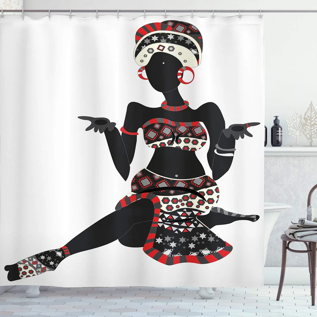 Africa Shower Curtain Safari Animal With Giraffe With Majestic Tree Sunrise Home Waterproof Fabric Bathroom Decor Set With Hooks