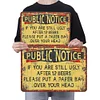 Public Notice - Metal Tin Signs(8*12Inch/12*16Inch) - Bar