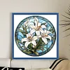 (Small Size)Lily - 18CT Stamped Cross Stitch - 25*25cm - Flower
