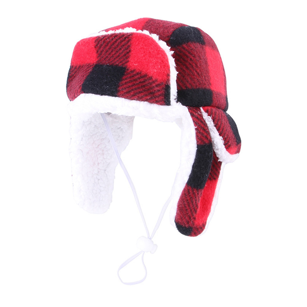 

Windproof Warm Knitted Pet Cap Fleece Plaid Dog Puppy Headwear for Golden, 501 Original