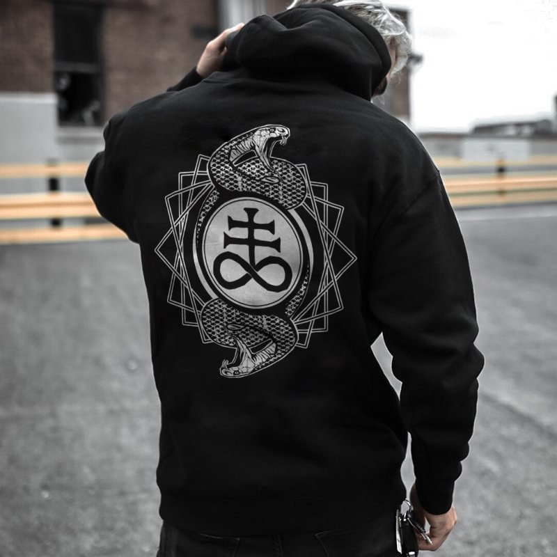Viper print casual men's hoodie designer