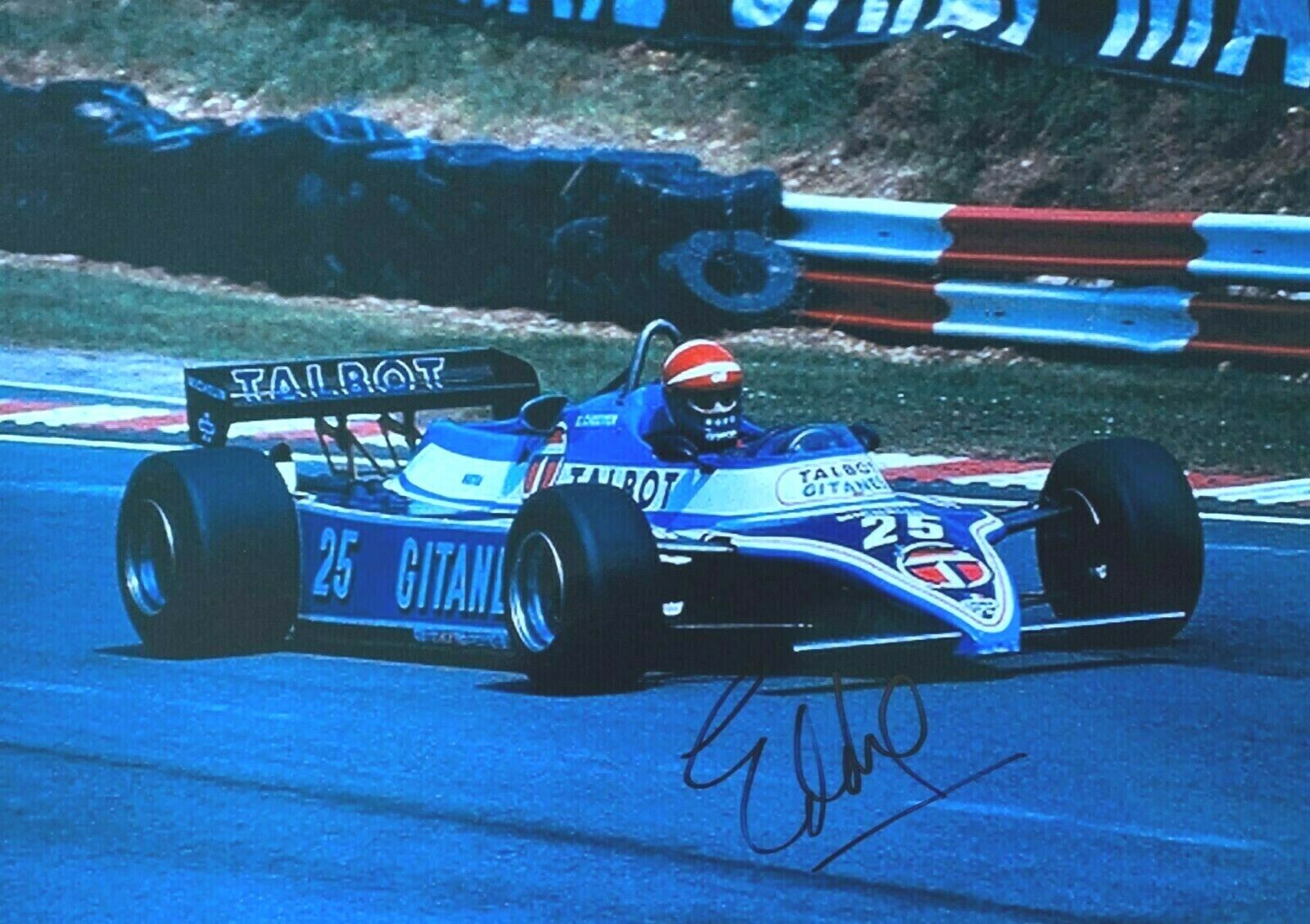 Eddie Cheever Talbot Ligier Matra JS19 Hand Signed Autograph F1 Alfa Romeo Lola